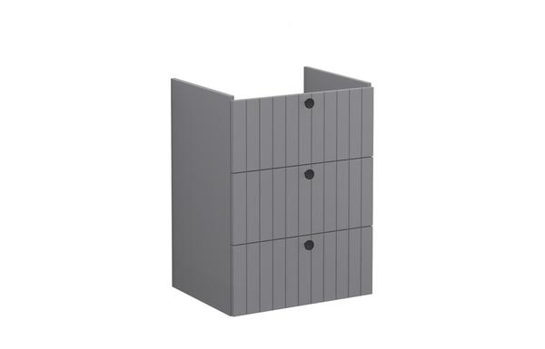 VitrA Root Groove 60cm 3 Drawer Washbasin Unit - Matt Grey